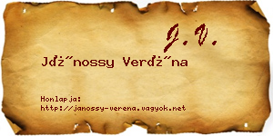 Jánossy Veréna névjegykártya